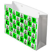 FEESTELIJK GROEN GYMNASTIEK KERSTONTWERP LARGE CADEAUTASJE (Voorkant Gekanteld)