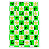FEESTELIJK GROEN GYMNASTIEK KERSTONTWERP MEDIUM CADEAUZAKJE (Voorkant)