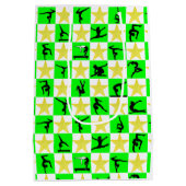 FEESTELIJK GROEN GYMNASTIEK KERSTONTWERP MEDIUM CADEAUZAKJE (Achterkant)