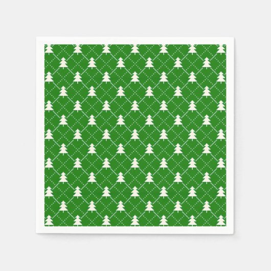 Feestelijk groen kerstboompatroon servet (Voorkant)