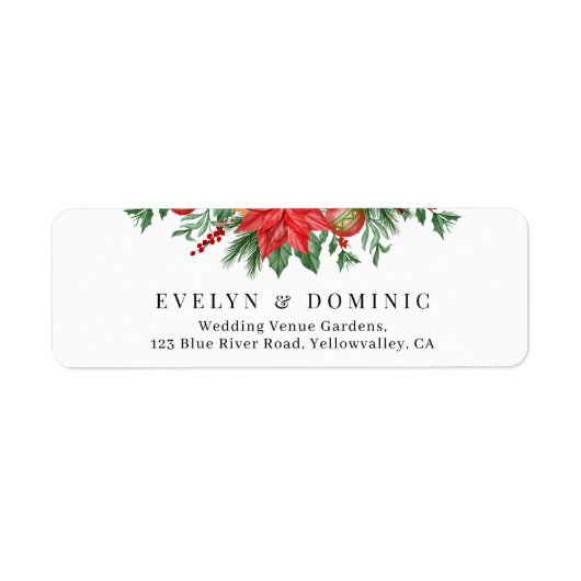 Feestelijk groen Kerstbruiloft Retouradres Etiket (Voorkant)