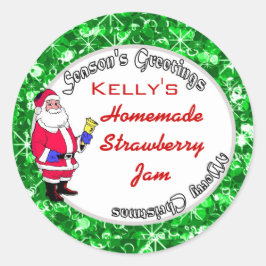 Feestelijk groen kerstfood label