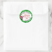 Feestelijk groen kerstfood label (Tas)