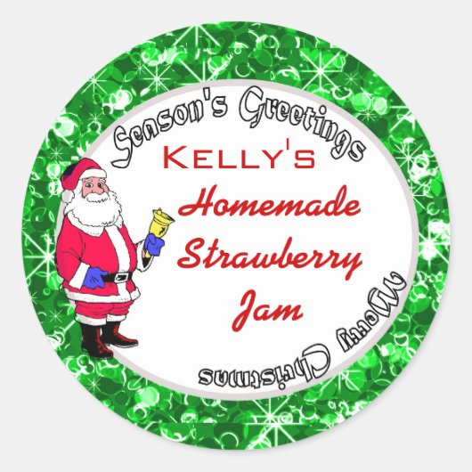 Feestelijk groen kerstfood label (Voorkant)