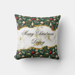 Feestelijk Groen Kerstmis Custom Gooi Kussen