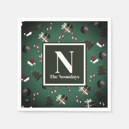 Feestelijk groen kerstpatroon servet