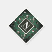 Feestelijk groen kerstpatroon servet (Hoek)