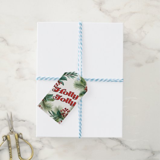 Feestelijk groen kerstscript cadeaulabel (Met Touw)