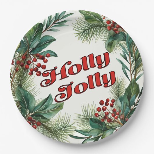 Feestelijk groen kerstscript papieren bordje (Voorkant)
