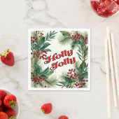 Feestelijk groen kerstscript servet (Insitu)