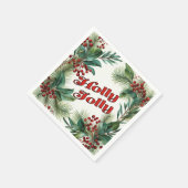 Feestelijk groen kerstscript servet (Hoek)