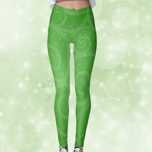 feestelijk groen met wervelingen en cirkels leggings