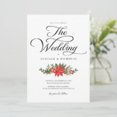 Feestelijk groen Minimal Script Christmas Wedding Kaart (Staand voorkant)