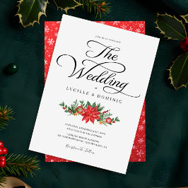 Feestelijk groen Minimal Script Christmas Wedding Kaart