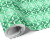 Feestelijk Groen Monochroom Geometrisch en Terrazz Cadeaupapier (Rol Hoek)