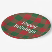 Feestelijk groen & rood geplakt papieren bordje (Gekanteld)