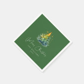 Feestelijk Groen Script Kerstservetten Servet (Hoek)