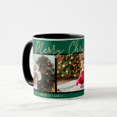 Feestelijk Groen Vrolijk Kerstfeest 3 Foto's Colla Mok (Voorkant links)