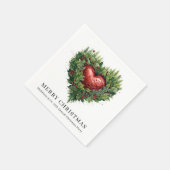 Feestelijk groenblijvend hart servet (Hoek)