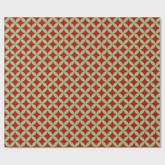 Feestelijk groene & rode kerstcadeauverpakking cadeaupapier
