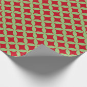 Feestelijk groene & rode kerstcadeauverpakking cadeaupapier (Hoek)