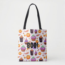 Feestelijk Halloween snoep, jack - o- lantaarns Bo Tote Bag