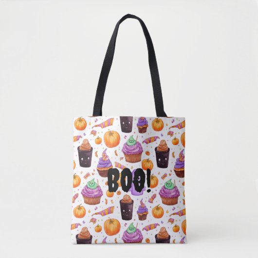 Feestelijk Halloween snoep, jack - o- lantaarns Bo Tote Bag (Voorkant)