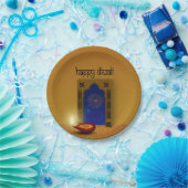 Feestelijk Happy Diwali Vuurwerk - Papieren Bord (Feest)
