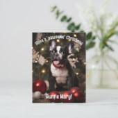  feestelijk harig duo briefkaart (Staand voorkant)