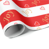 Feestelijk Hartpatroon op Gestreept Rood en Wit Cadeaupapier (Rol Hoek)