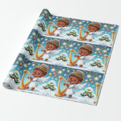 Feestelijk Heavens-Christmas Wrapping Papier (Uitgerold)