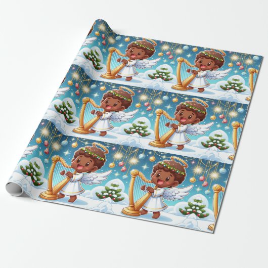 Feestelijk Heavens-Christmas Wrapping Papier (Uitgerold)