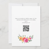 Feestelijk Helder Roze Sinaasappel Bloemen Bruilof Kaart (Achterkant)