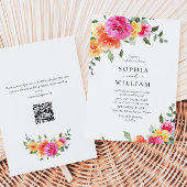 Feestelijk Helder Roze Sinaasappel Bloemen Bruilof Kaart