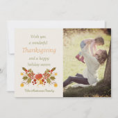 Feestelijk herfstboeket Thanksgiving Familiefoto Feestdagenkaart (Voorkant)