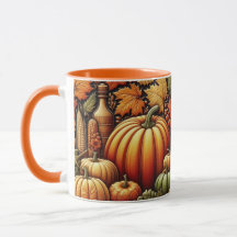 Feestelijk herfstseizoen oogst pompoenen koffiemok