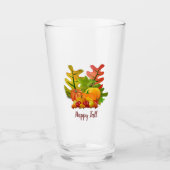 Feestelijk herfstseizoen pompenoogst drinken glas (Voorkant)