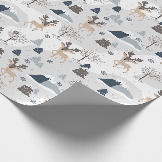 Feestelijk hert vakantie inpakpapier (Hoek)