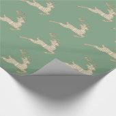 Feestelijk hertenpatroon groene Kerstmis Cadeaupapier (Hoek)