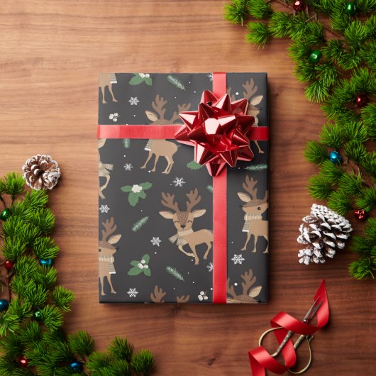 Feestelijk hertenpatroon voor kerstwrap cadeaupapier (Feestdagen Geschenken)