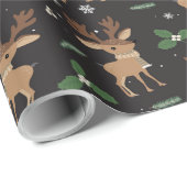 Feestelijk hertenpatroon voor kerstwrap cadeaupapier (Rol Hoek)