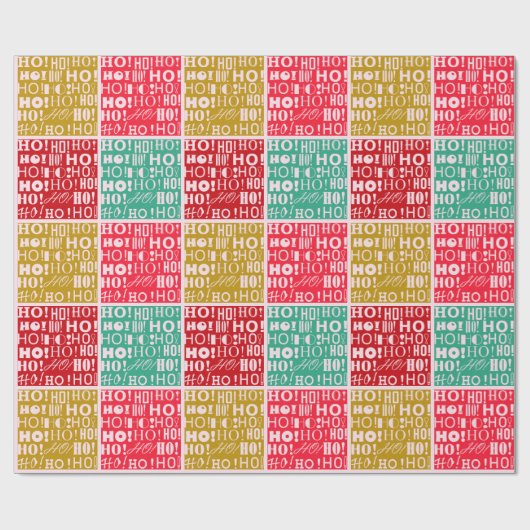 Feestelijk "HO! HO! HO! kerstinpakpapier Cadeaupapier (Vlak)