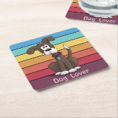 Feestelijk Hondenliefhebber Vierkant Papier Onderz Kartonnen Onderzetters (Schuin)