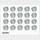  Feestelijk Huis op een Frozen Lake Christmas Ronde Sticker (Vel)