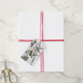 Feestelijk IJslands paard in winterlandschap Cadeaulabel