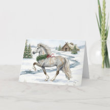Feestelijk IJslands paard in winterlandschap