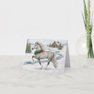 Feestelijk IJslands paard in winterlandschap Kaart