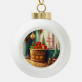 Feestelijk ingerichte kamer, traditionele kerst - keramische bal ornament (Voorkant)