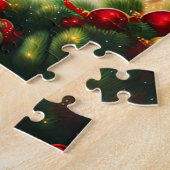 Feestelijk ingerichte kamer, traditionele kerst legpuzzel (Zijkant)