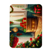 Feestelijk ingerichte kamer, traditionele kerst magneet (Verticaal)